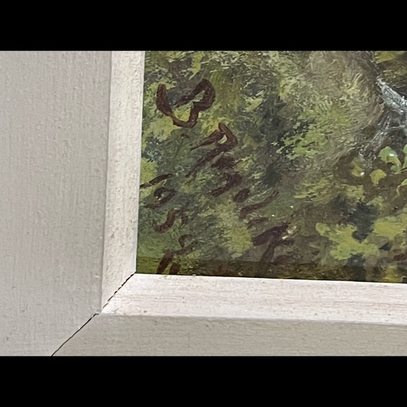 Vintage Signed oil painting Man on horse gold gilt ornate wood frame - Picture 6 of 16